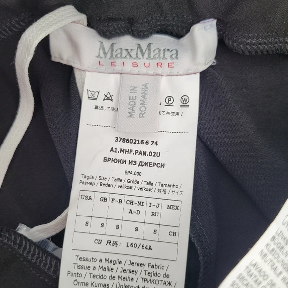 MAX MARA LEISURE Bahamas black skinny Jersey trousers Leggings small - Picture 3 of 6